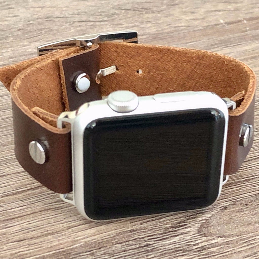 Dark Brown Apple Watch Leather Strap Bracelet